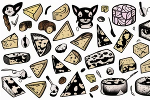 cheese with ears tattoo idea