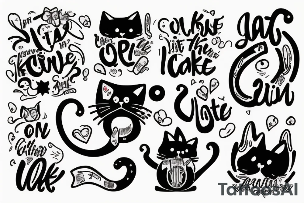 cat in the cake tattoo idea