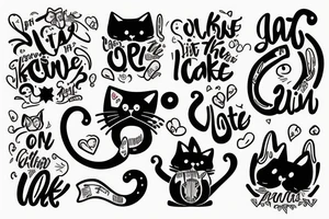 cat in the cake tattoo idea