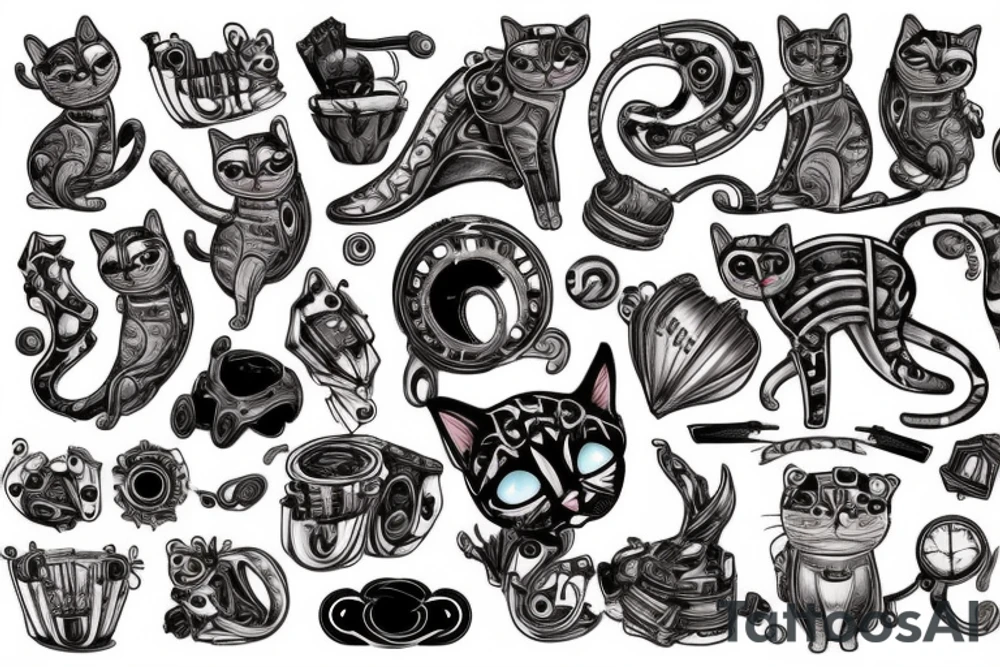 cat in the cake tattoo idea