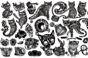 cat in the cake tattoo idea