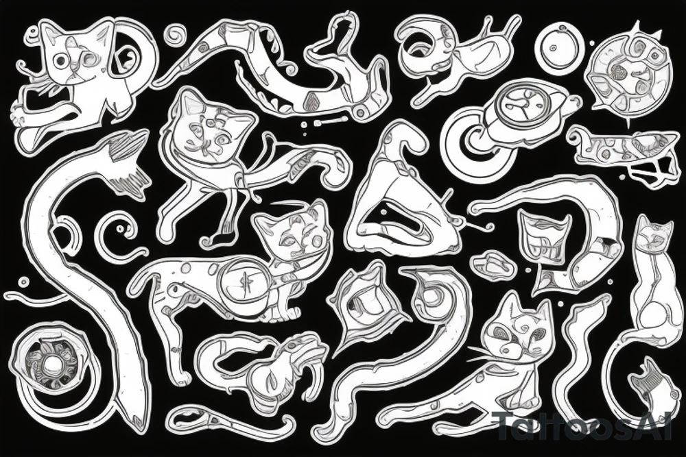 cat in the cake tattoo idea