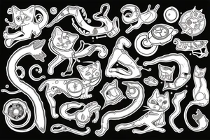 cat in the cake tattoo idea