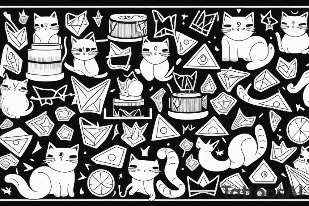 cat in the cake tattoo idea