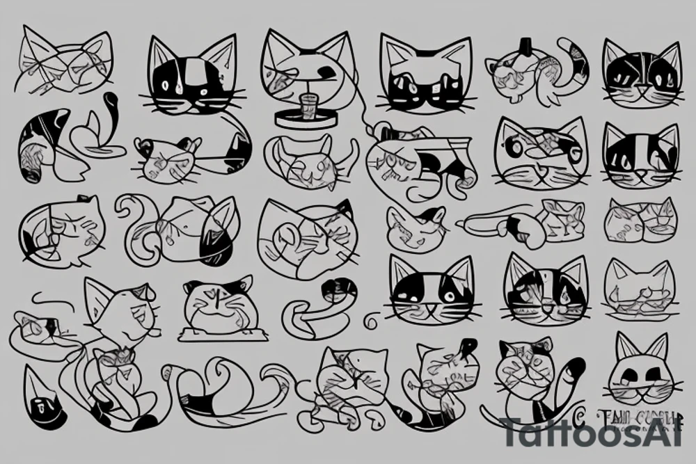cat in the cake tattoo idea