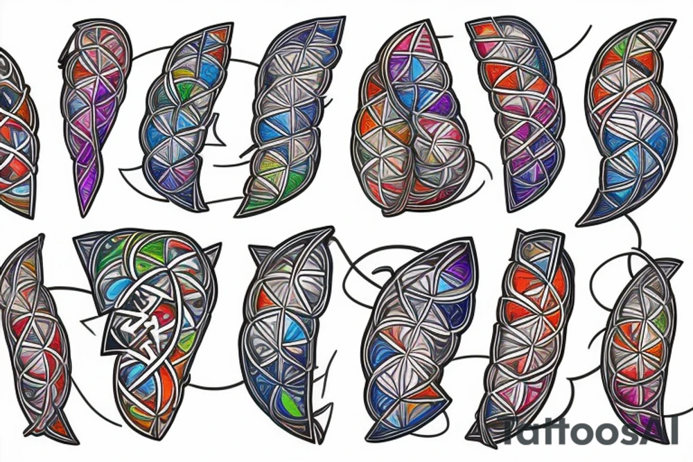 DNA helix colored with blurry edges tattoo idea