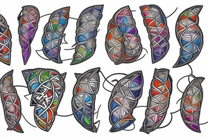 DNA helix colored with blurry edges tattoo idea