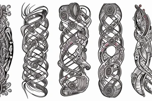 DNA helix colored with blurry edges tattoo idea