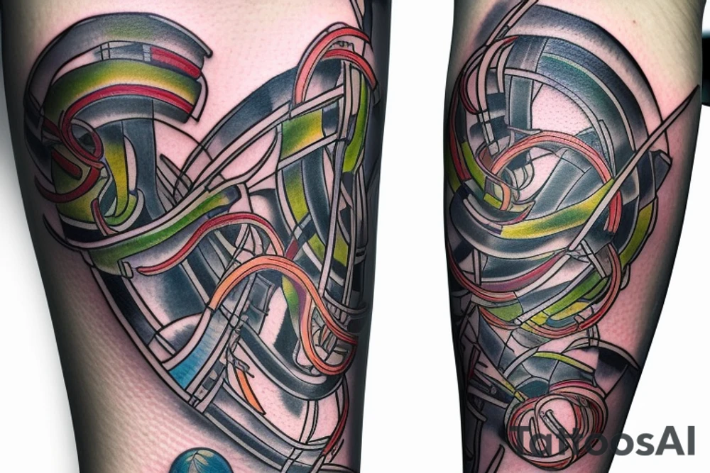 DNA helix colored with blurry edges on the forearm tattoo idea