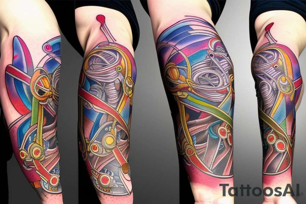 DNA helix colored with blurry edges on the forearm tattoo idea