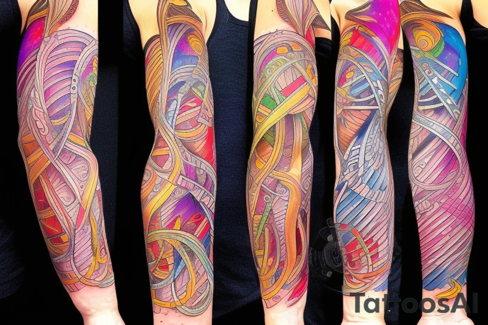 DNA helix colored with blurry edges on the forearm tattoo idea