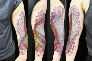 DNA helix colored with blurry edges on the forearm tattoo idea