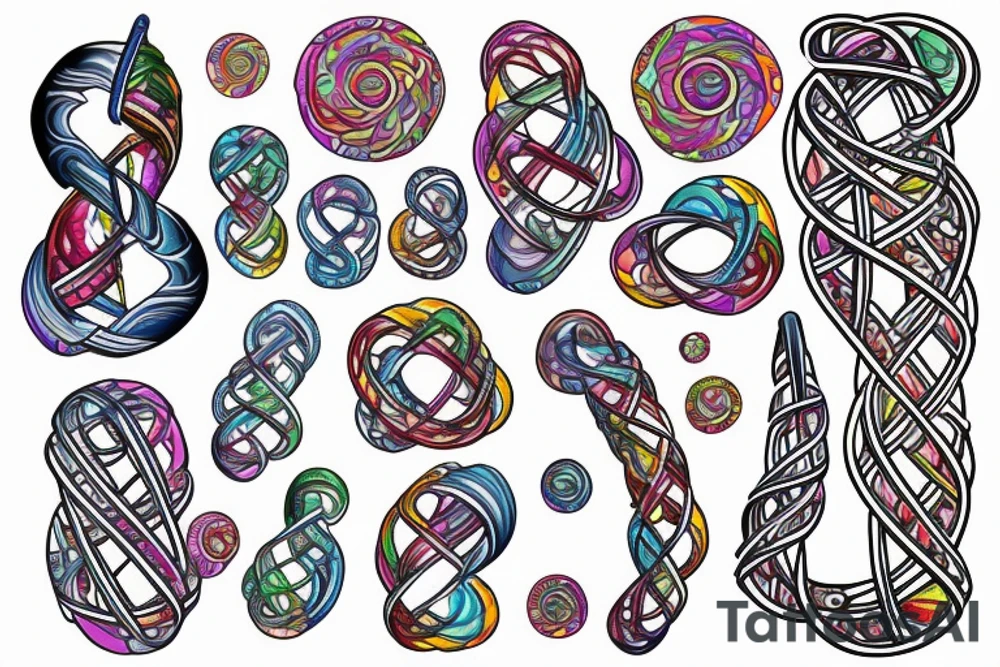 DNA helix colored with blurry edges on the forearm tattoo idea