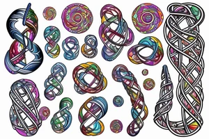DNA helix colored with blurry edges on the forearm tattoo idea