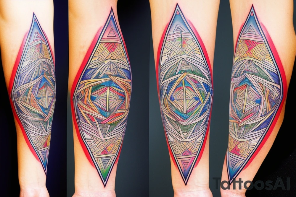 DNA helix colored with blurry edges on the forearm tattoo idea
