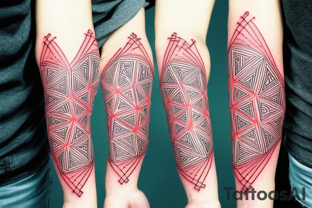 DNA helix colored with blurry edges on the forearm tattoo idea