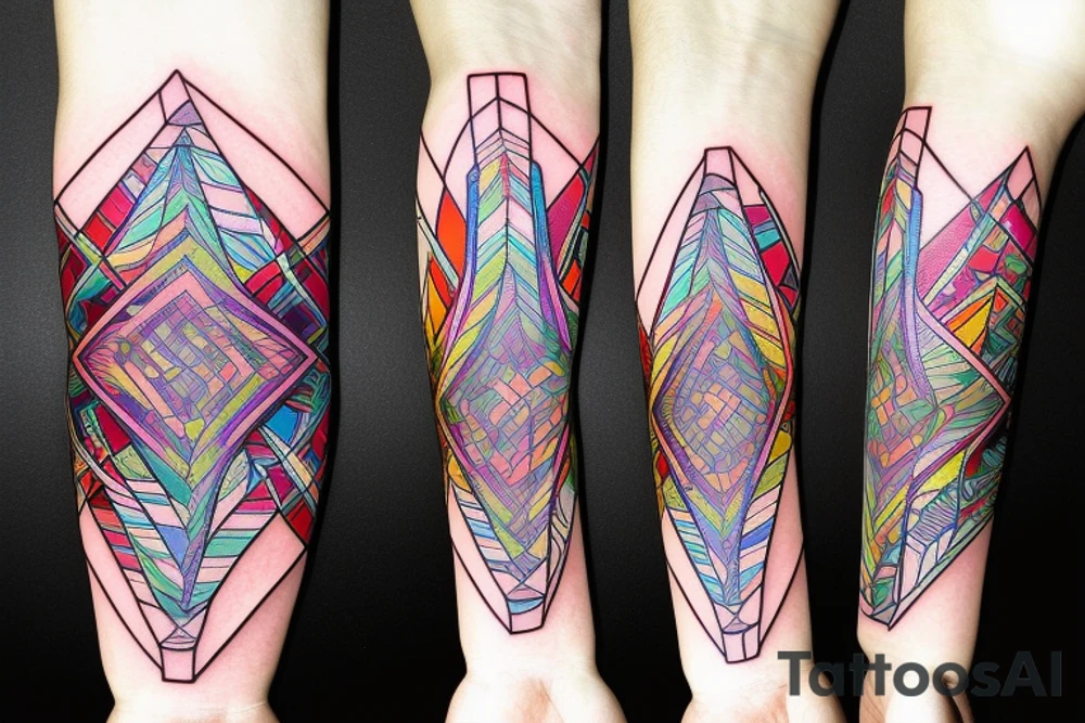 DNA helix colored with blurry edges on the forearm tattoo idea