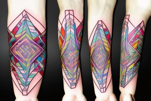 DNA helix colored with blurry edges on the forearm tattoo idea