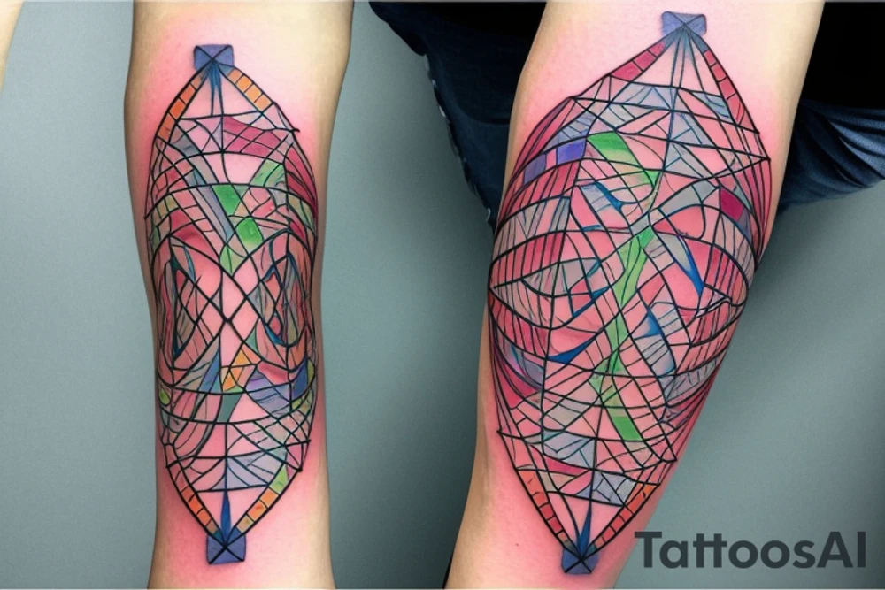 DNA helix colored with blurry edges on the forearm tattoo idea