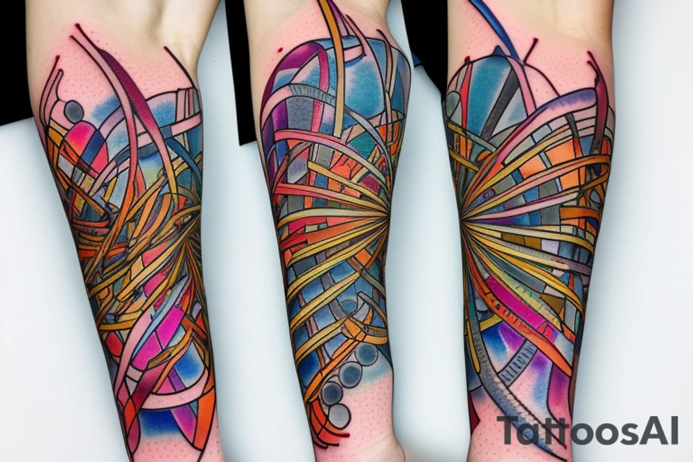 DNA helix colored with blurry edges on the forearm tattoo idea