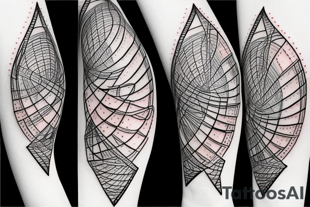 DNA helix colored with blurry edges on the forearm tattoo idea