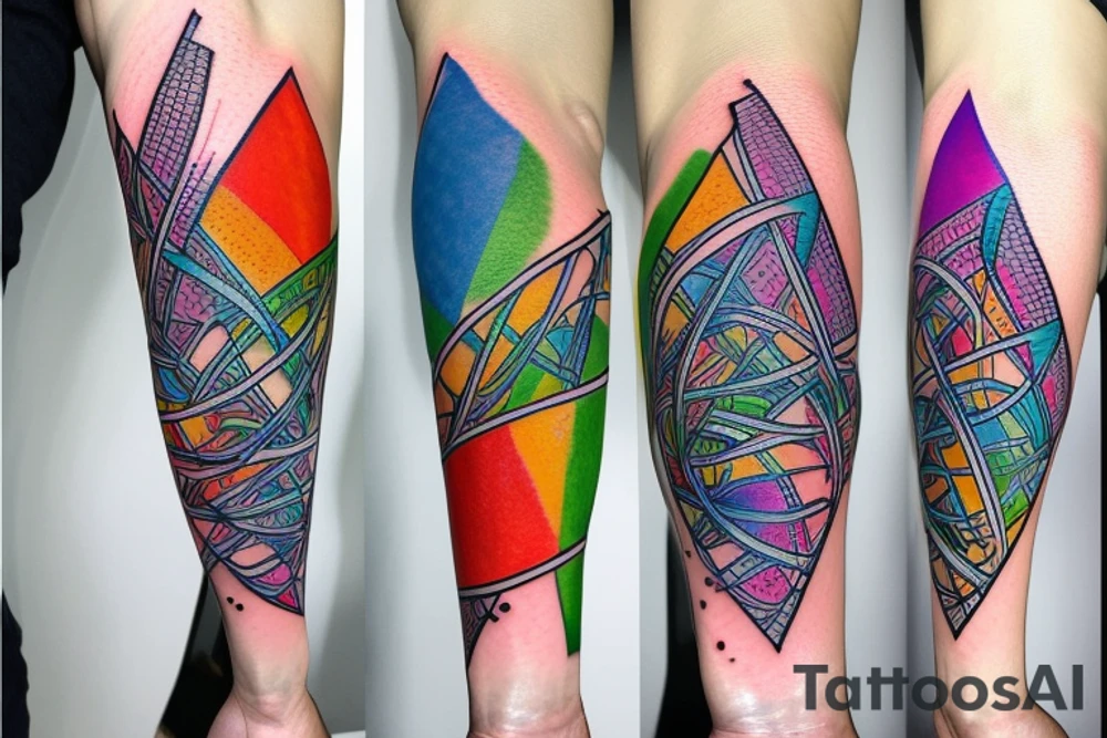 DNA helix colored with blurry edges on the forearm tattoo idea