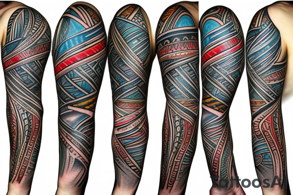 DNA helix colored with blurry edges on the forearm tattoo idea