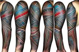 DNA helix colored with blurry edges on the forearm tattoo idea