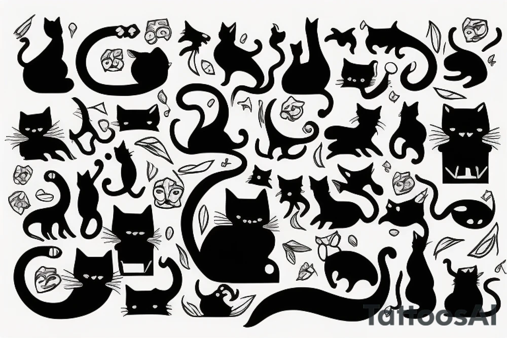 cat silhouette tattoo idea