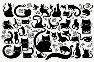 cat silhouette tattoo idea