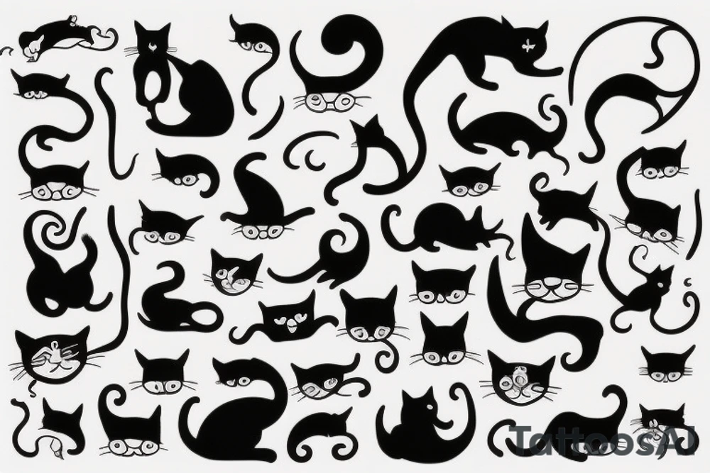cat silhouette tattoo idea