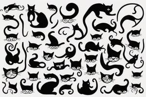 cat silhouette tattoo idea