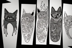 cat silhouette tattoo idea