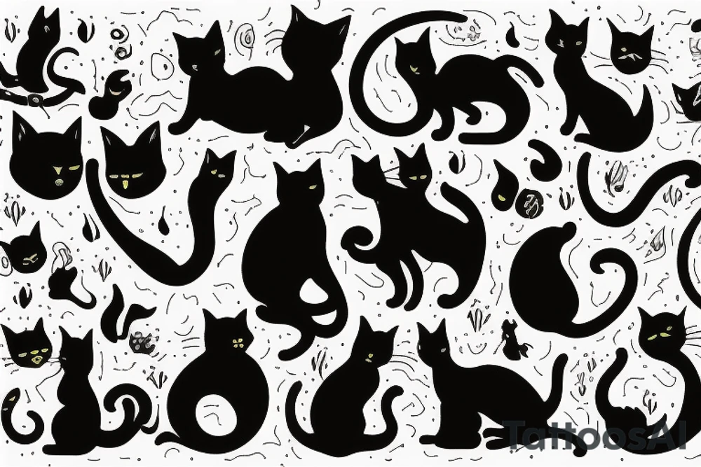 cat silhouette tattoo idea