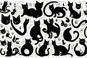 cat silhouette tattoo idea
