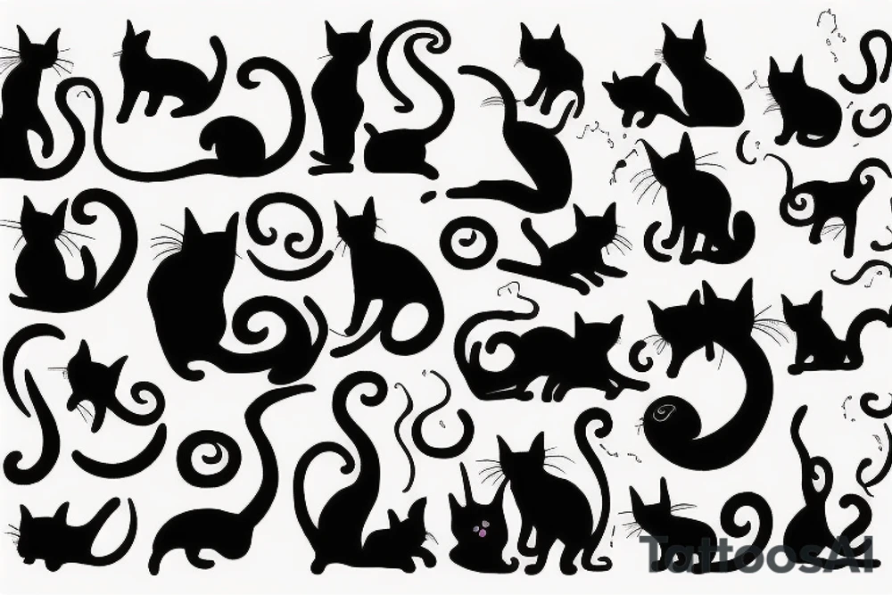 cat silhouette tattoo idea