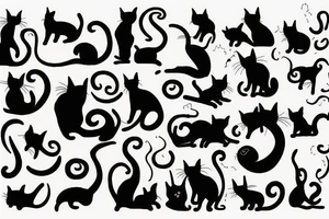 cat silhouette tattoo idea