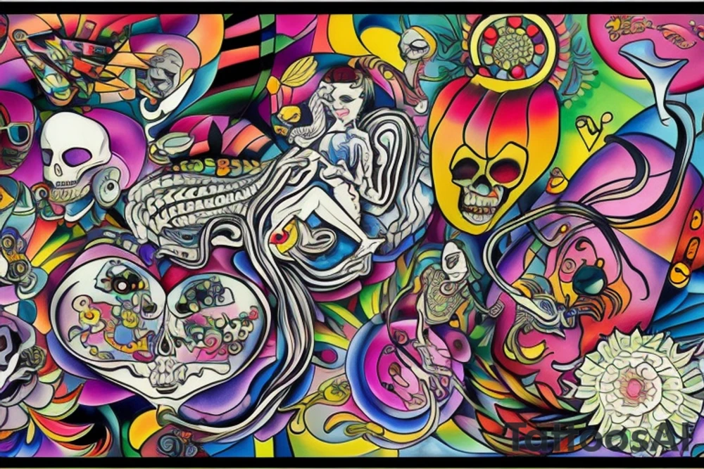 Trippy skullvagina tattoo idea