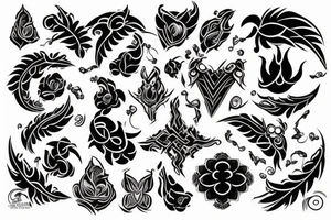 Black neo traditional shalll tattoo idea