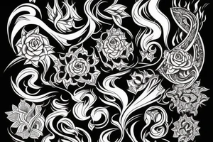 Black neo traditional shalll tattoo idea