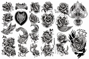 Black neo traditional tattoo idea
