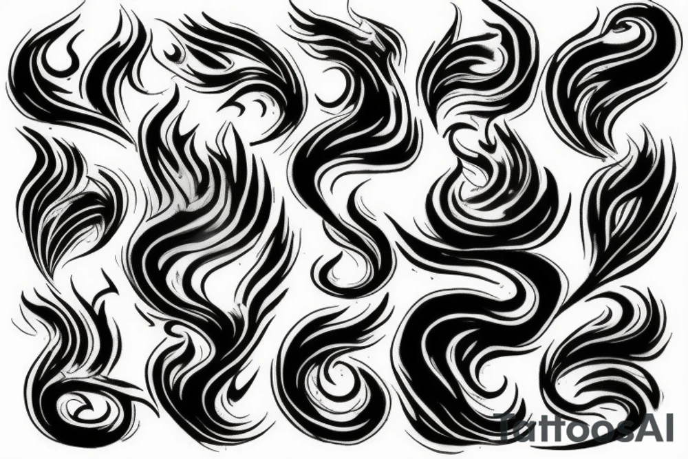Flames fading into clouds tattoo idea