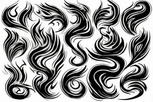 Flames fading into clouds tattoo idea