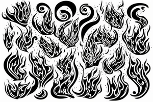 Water that turns into flames tattoo idea