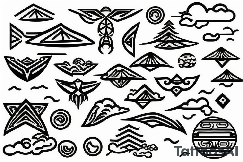 Flying into Japanese sun tattoo idea