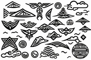 Flying into Japanese sun tattoo idea
