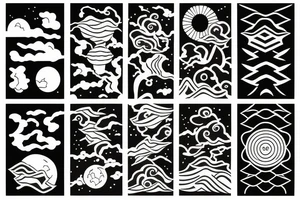 Flying into Japanese sun tattoo idea
