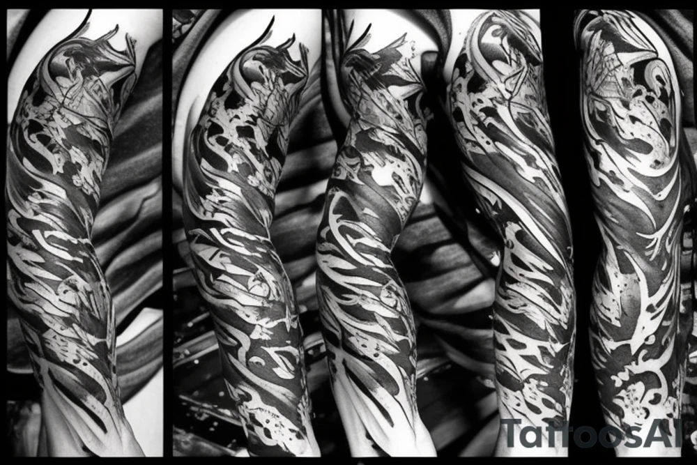 F-22 jet surrounded by smoke and flames tattoo idea