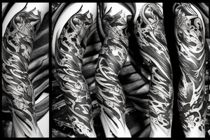 F-22 jet surrounded by smoke and flames tattoo idea