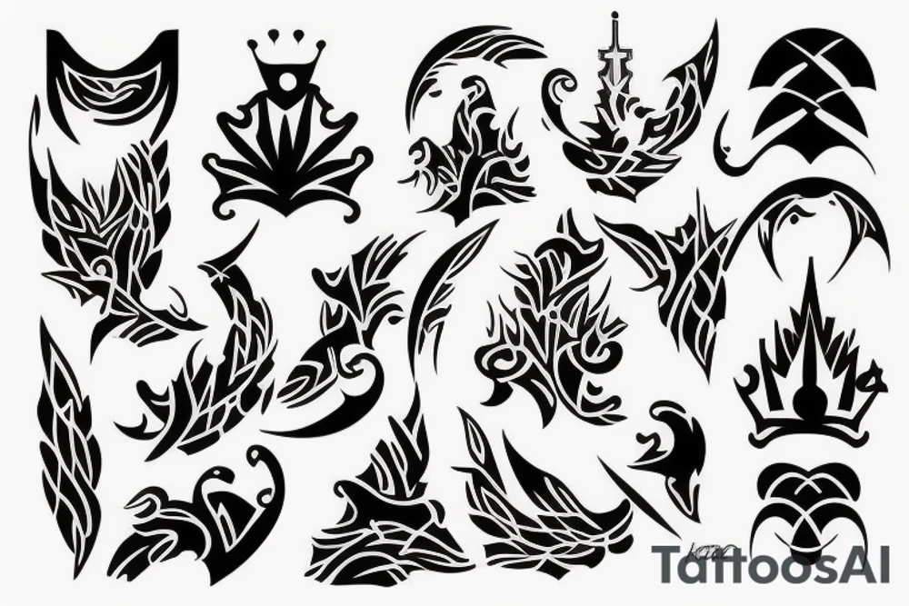 king leave for top of the chest tattoo idea